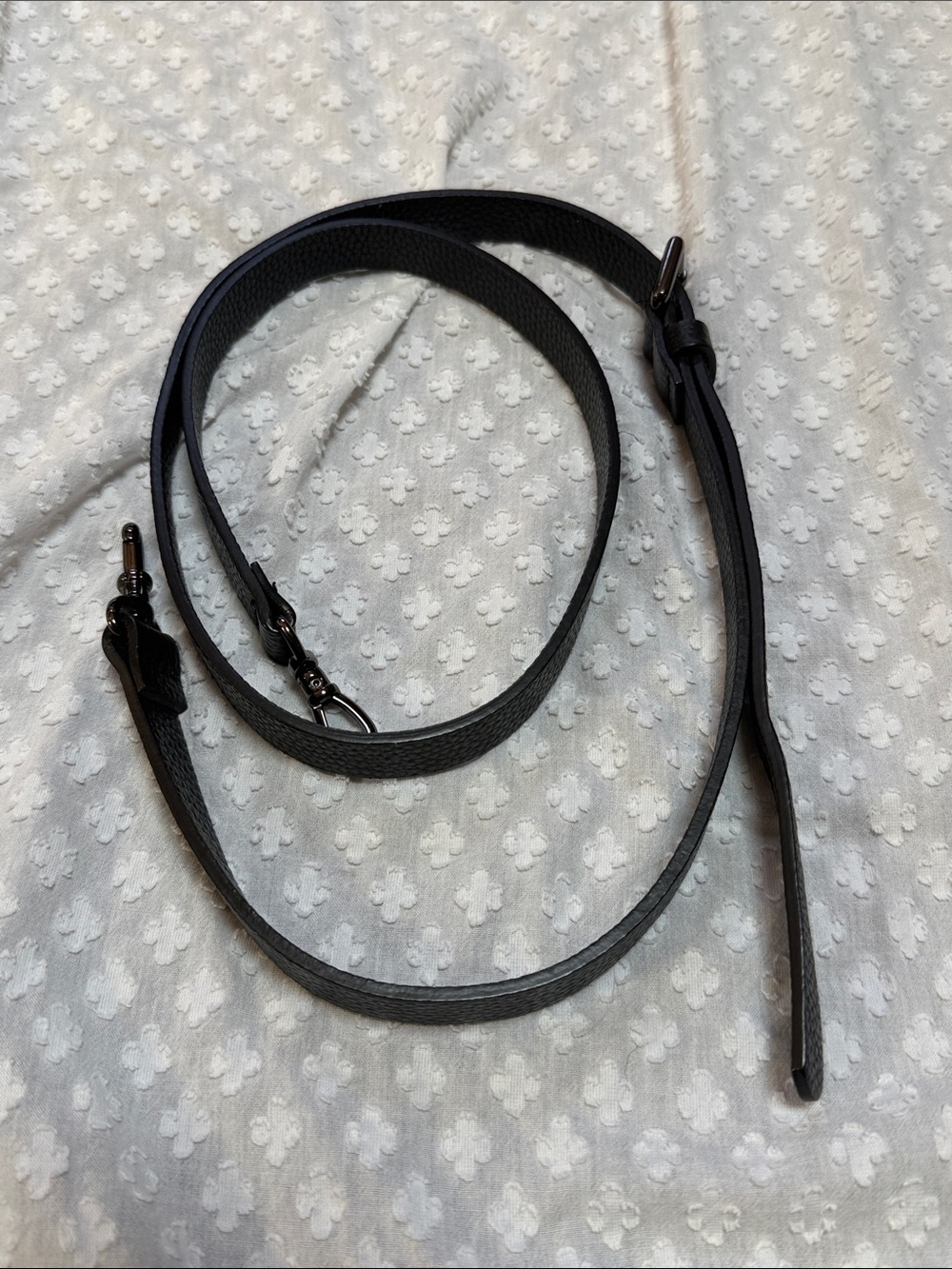 Bandolier Black Pebbled Leather Crossbody Strap